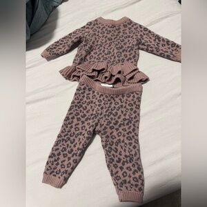 Pink Leopard Print Baby Outfit 0-3months